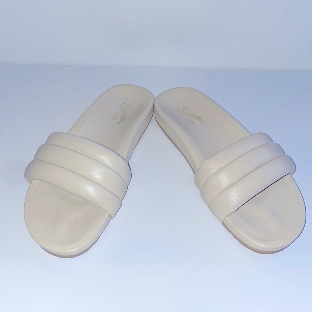 Seychelles Low Key Slide Sandal, size 9 Beige/Off white